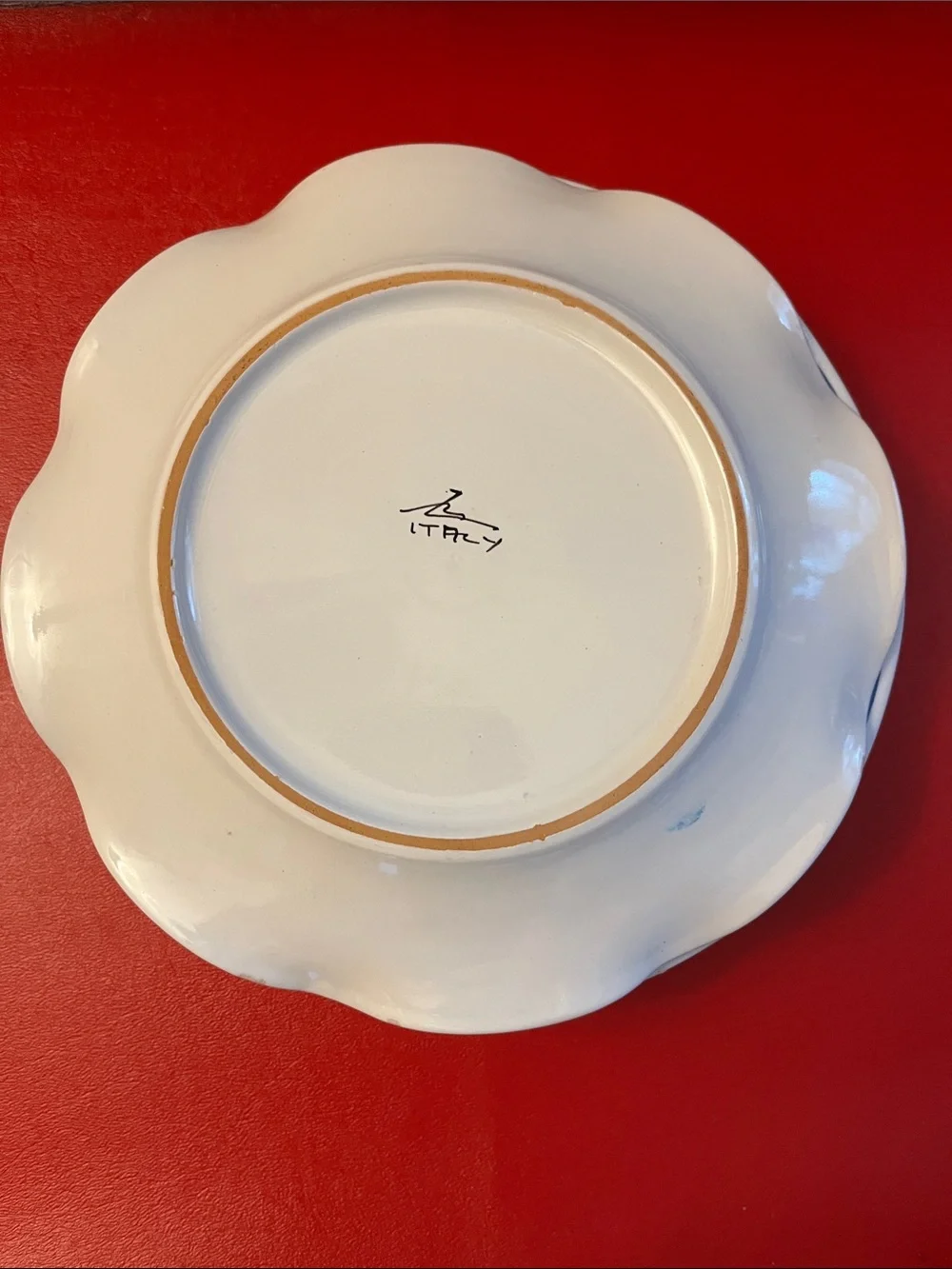 Zaccagnini Italy Set of 4 salad Plates White Blue Majolica 1937 ... 8.25”D